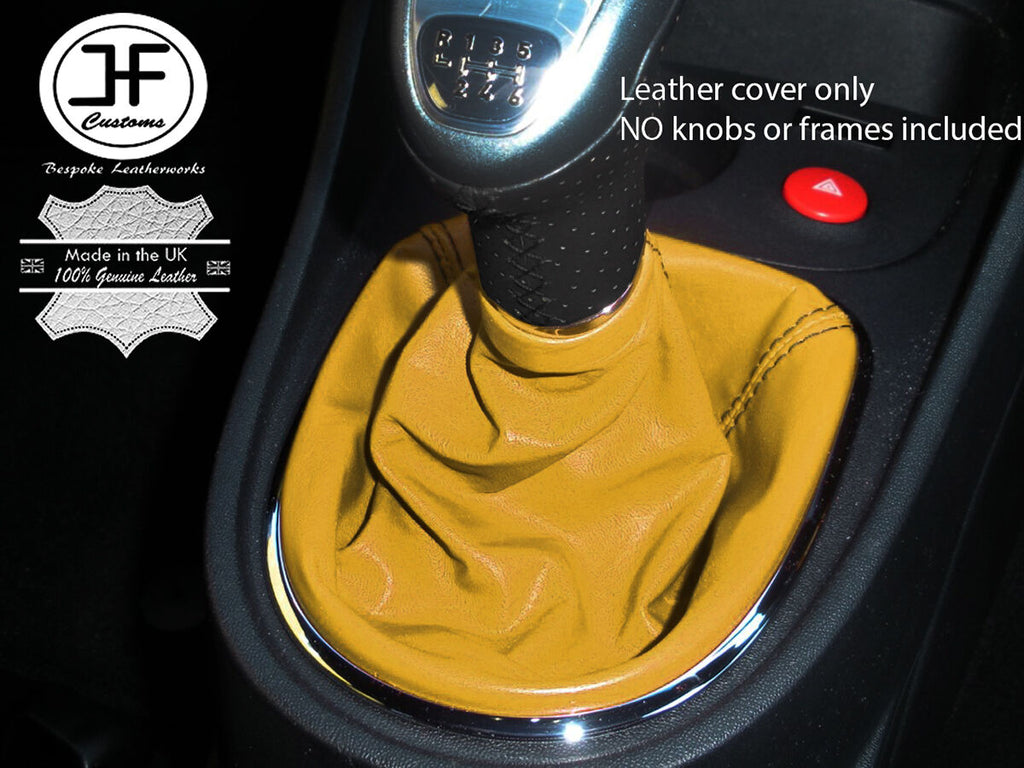 YELLOW REAL LEATHER MANUAL GEAR STICK GAITER FITS SEAT LEON 1P 2005�2011