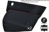 RED STITCH 2X REAR DOOR CARD TRIM LEATHER COVERS FITS BMW 6 SERIES E24