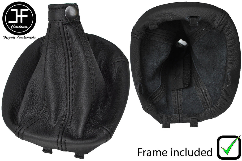BLACK STITCH LEATHER MANUAL GEAR GAITER+PLASTIC FRAME FOR FIAT 500L 500 L 12-18