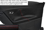 RED STITCHING 2X REAR DOOR CARD TRIM LEATHER COVERS FITS VW POLO MK6 3 DOORS
