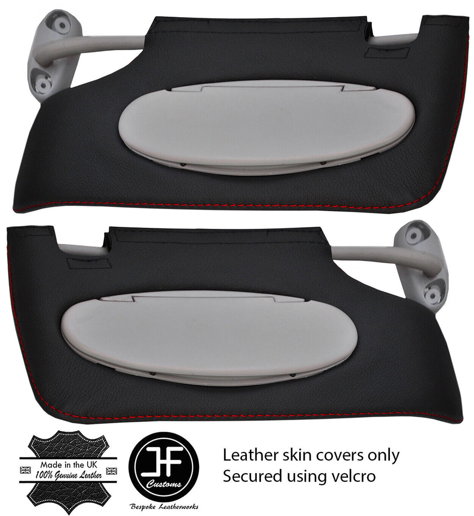 RED STITCH FITS BMW MINI R50 R53 ONE COOPER S 01-03 2X SUN VISORS COVERS