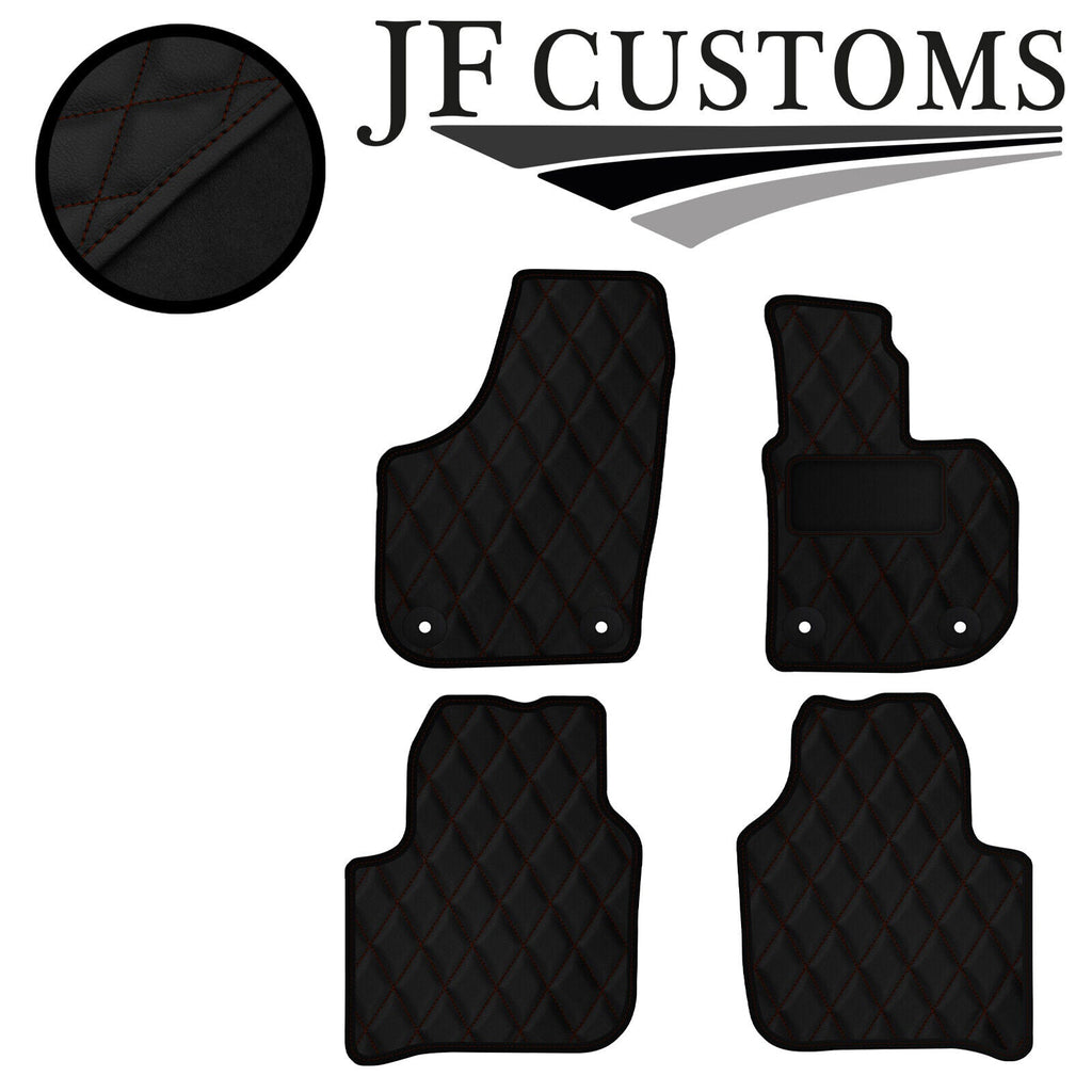 D BROWN DIAMOND VINYL 4X TAILORED FLOOR CARPETS FOR SKODA SUPERB MK2 08-15 JF1