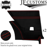 RED STITCH LEATHER 2X REAR DOOR CARD COVERS FITS LANCIA BETA VOLUMEX COUPE