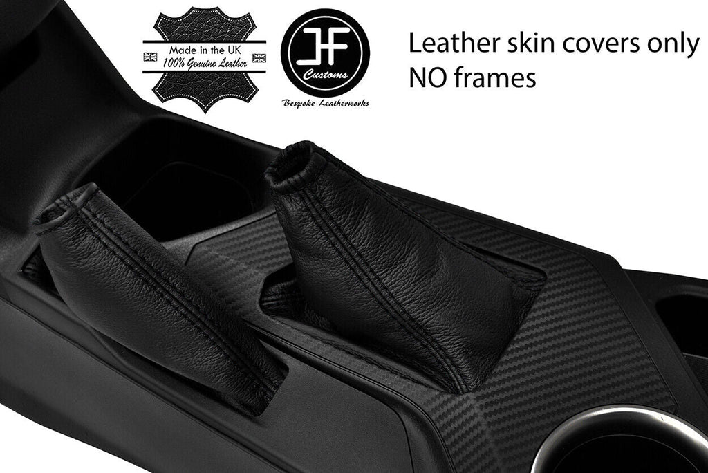 BLACK STITCH TOP GRAIN LEATHER GEAR & HANDBRAKE GAITER FITS TOYOTA RAV 4 13-218