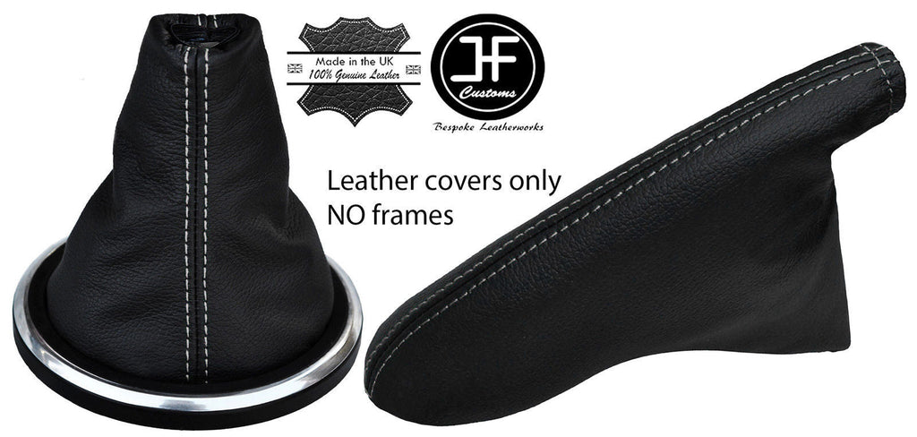 GREY STITCHING LEATHER GEAR & HANDBRAKE SET GAITER FITS FORD FIESTA MK6 02-08