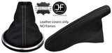GREY STITCHING LEATHER GEAR & HANDBRAKE SET GAITER FITS FORD FIESTA MK6 02-08