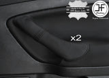 BLACK STITCH 2X REAR DOOR HANDLE LEATHER COVER FITS FORD MONDEO MK4 2007-2013