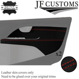 RED STITCH LEATHER 2X FRONT DOOR CARD TRIM + ARMREST COVER FOR VOLVO S80 07-16