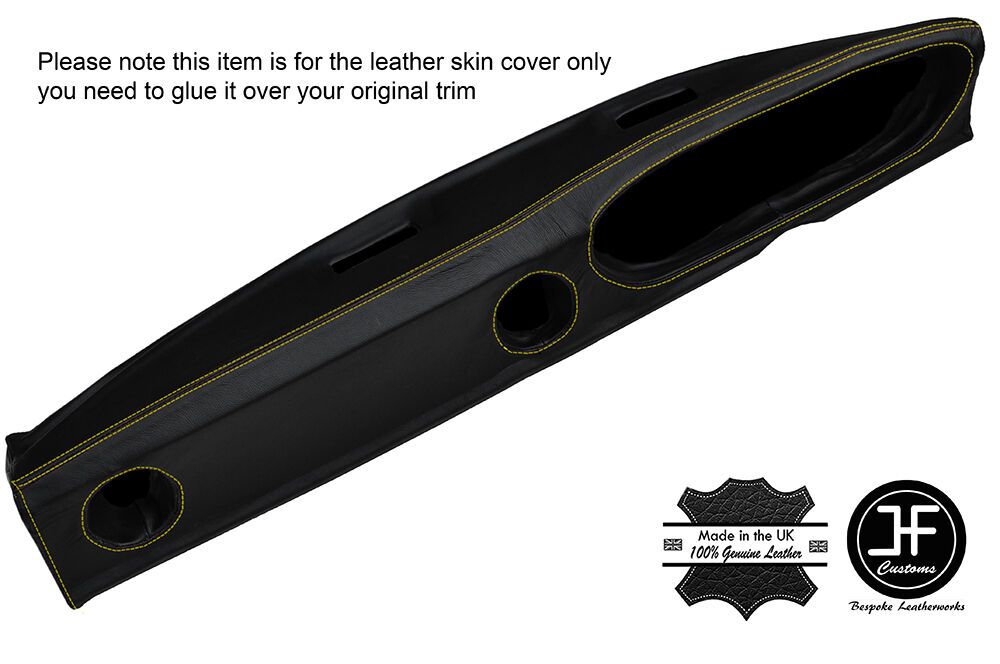 YELLOW STITCHING DASH DASHBOARD LEATHER COVER FITS JENSEN HEALEY 1972-1975