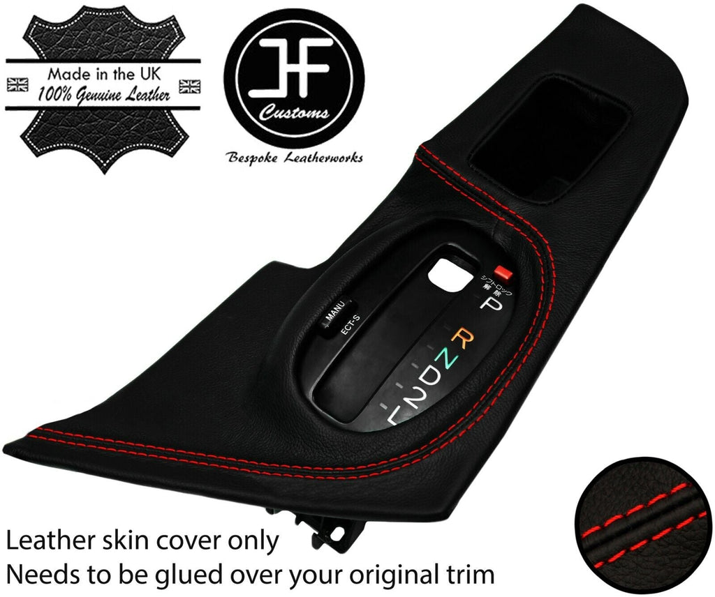 RED  STITCH AUTOMATIC GEAR SURROUND LEATHER COVER FOR TOYOTA SUPRA MK4 93-02