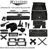 WHITE STITCH LEATHER COVERS FOR DEFENDER 90 83-06 FULL INTERIOR UPHOLSTERY KIT