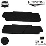 JF2 BLACK CROSS DIAMOND STITCH 2X SUN VISOR COVERS FOR LAND ROVER DEFENDER 07-14