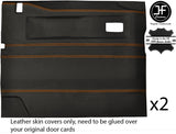 ORANGE STITCH 2X FRONT DOOR CARD COVERS FITS LAND ROVER DEFENDER 90 110 STYLE 2