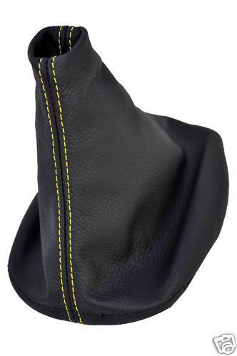 FITS VW NEW BEETLE 98-05 LEATHER GEAR GAITER YELLOW STITCH CUSTOM NEW MADE IN UK