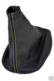 FITS VW NEW BEETLE 98-05 LEATHER GEAR GAITER YELLOW STITCH CUSTOM NEW MADE IN UK