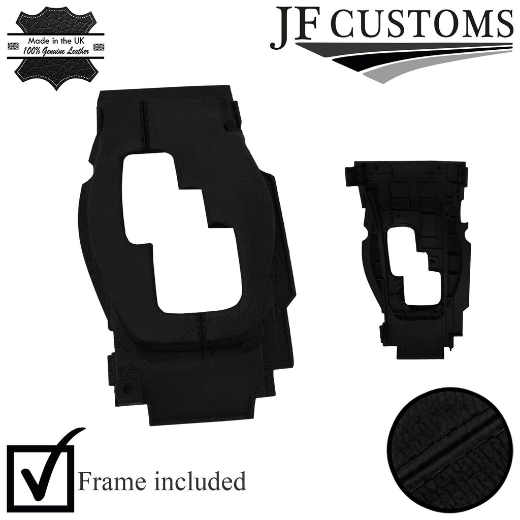 BLACK LEATHER AUTO AUTOMATIC GEAR SURROUND COVER+FRAME FOR NISSAN GTR R35 17-21