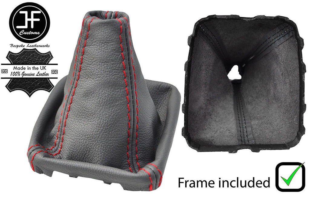 RED STITCH GREY LEATHER GEAR + PLASTIC FRAME FOR VAUXHALL ZAFIRA B MK2 05-12