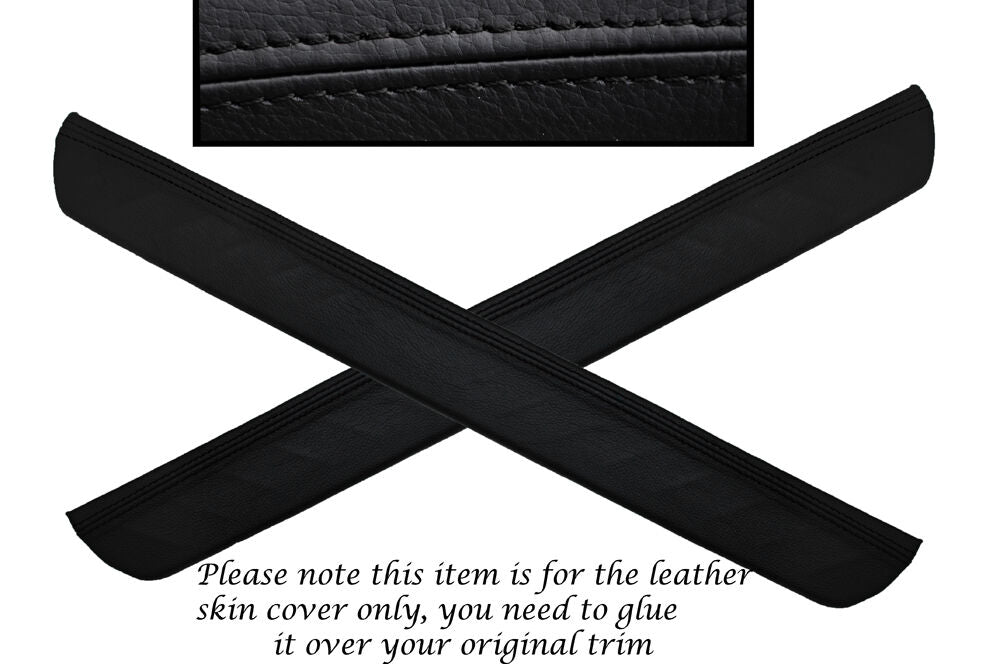 BLACK STITCH 2X FRONT DOOR SILL TRIM SKIN COVERS FITS HONDA CIVIC MK8 2006-2012