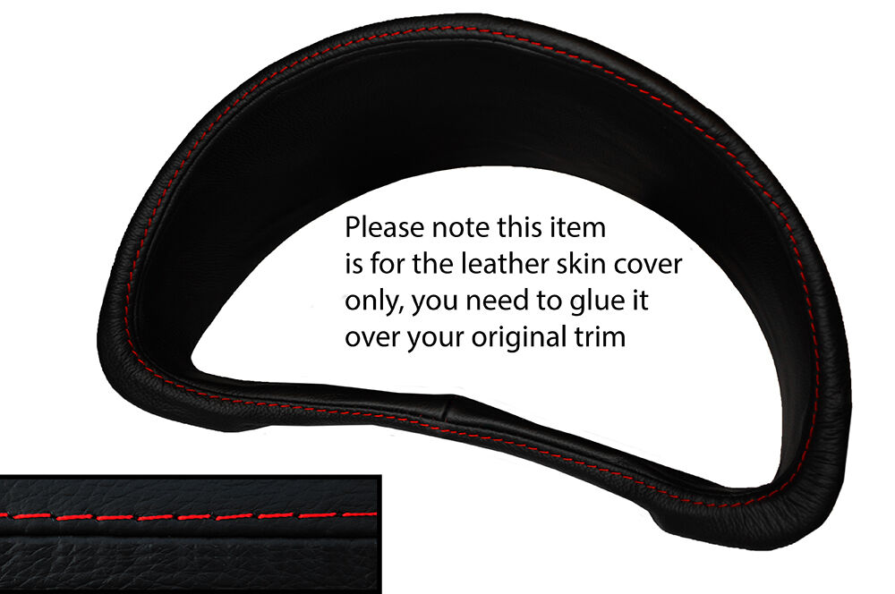 RED STITCH SPEEDO SURROUND TRIM LEATHER SKIN COVER FITS VW BEETLE 2012-2016