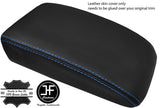 BLUE STITCH TOP GRAIN LEATHER ARMREST LID COVER FOR VW GOLF MK7 VII 2013-2018