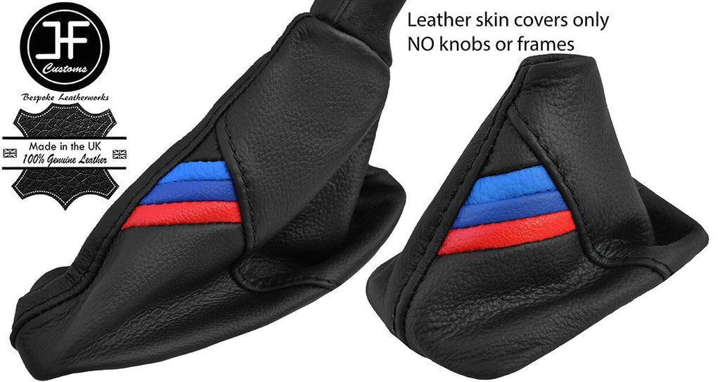 BLACK STITCH TRI STRIPE TOP GRAIN AUTOMATIC GAITER SET FOR BMW E60 E61 03-07