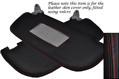 RED STITCHING FITS ALFA ROMEO GT 2003-2010 2X SUN VISORS LEATHER SKIN COVER ONLY