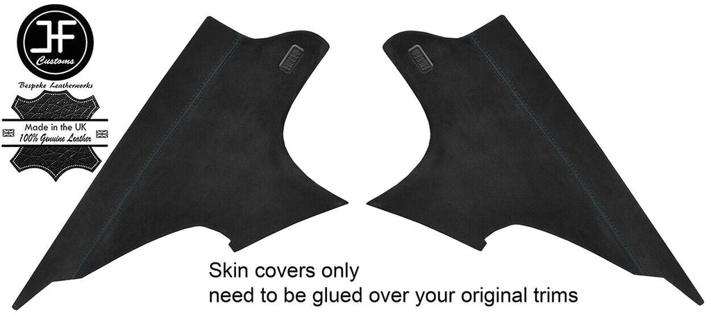 BLACK STITCH 2X REAR C PILLAR SUEDE COVERS FOR BMW 3 SERIES E90 SALOON 06-13