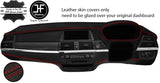 RED  STITCH DASH DASHBOARD REAL LEATHER COVER FITS BMW X5 E70 2007-2013