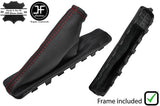 RED STITCH LEATHER HANDBRAKE GAITER+PLASTIC FRAME FOR SKODA OCTAVIA MK3 13-18