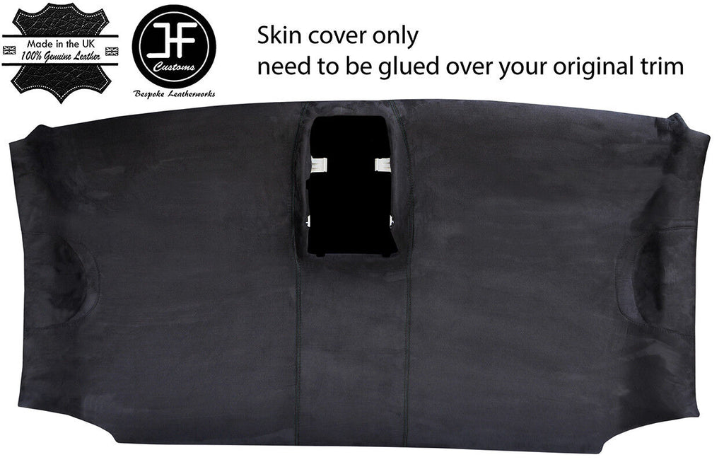 BLACK STITCH ROOF HEADLINING LUXE SUEDE COVER FITS VW T6 TRANSPORTER 16-19 -JF1