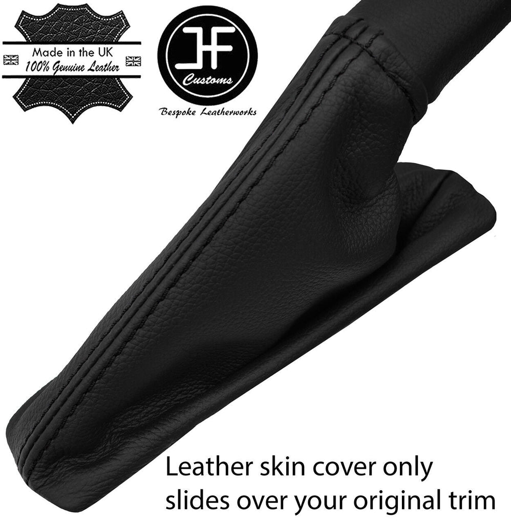 BLACK STITCHING REAL LEATHER HANDBRAKE GAITER FITS FORD FIESTA 2017-2019