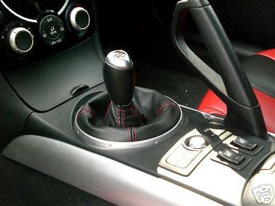 FITS MAZDA RX8 BLACK LEATHER GEAR GAITER BOOT SHIFT RED ST CUSTOM NEW MADE IN UK
