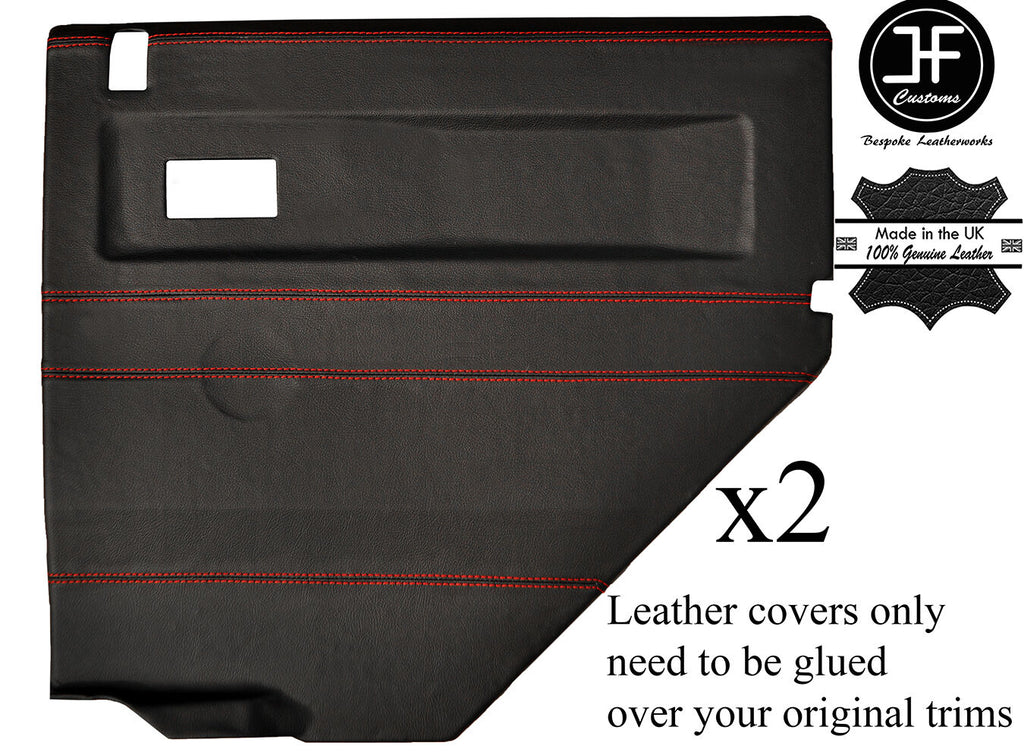 RED STITCH 2X REAR DOOR CARD COVERS FITS LAND ROVER DEFENDER  110 STYLE 2