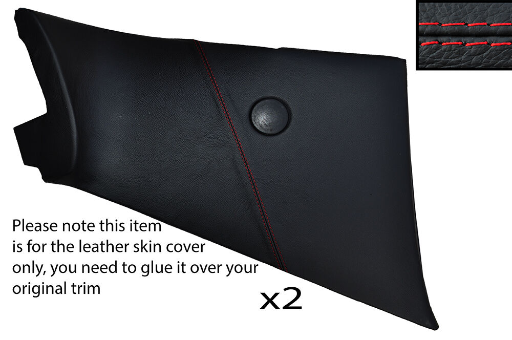 RED STICH 2X REAR SPEAKER PANEL COVER FITS PORSCHE 944 968 CABRIO CONVERTIBLE