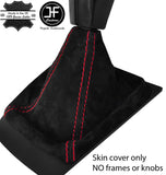 RED STITCHING REAL SUEDE  GEAR GAITER FITS SKODA OCTAVIA MK2 2004-2012