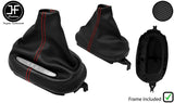RED STITCH CARBON VINYL AUTOMATIC GEAR + PLASTIC FRAME FOR CORVETTE C5 97-04