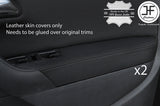 BLACK STITCH 2X FRONT DOOR ARMREST LEATHER COVERS FITS VW POLO MK8 09-16 5 DOOR