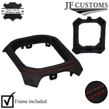 RED STITCH LEATHER GEAR SURROUND COVER + FRAME FITS JEEP RENEGADE 14-19