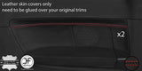 RED STITCH 2X REAR DOOR CARD TRIM LEATHER COVER FOR AUDI A3 8P 04-12 3 DOOR