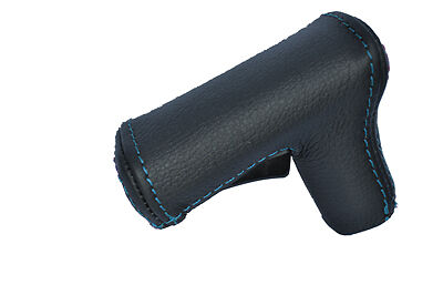 blue stitch FITS BMW E30 E34 AUTOMATIC AUTO LEATHER GEAR KNOB COVER ONLY
