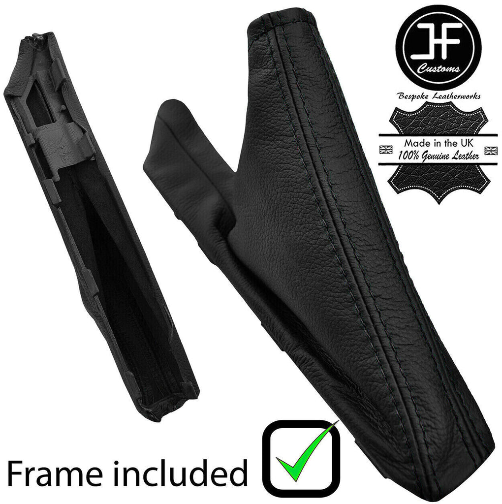 BLACK STITCH LEATHER HANDBRAKE + PLASTIC FRAME FITS SUBARU OUTBACK 2007-2009