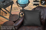 AMERICAN FLAG 1X EXCLUSIVE LUXURY CUSHION 18"x18" GENUINE LEATHER + BLACK BACK