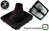 RED STITCH CARBON VINYL GEAR GAITER+PLASTIC FRAME FOR SUBARU IMPREZA WRX 15-19
