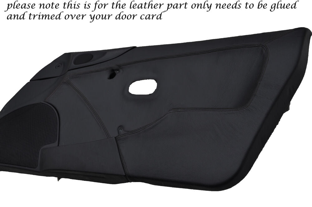 BLACK STITCH 2X DOOR CARD LEATHER SKIN COVERS FITS MAZDA MX5 MK2 MIATA 98-05