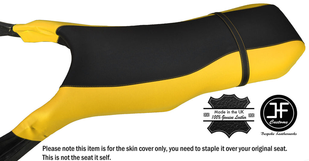 BLACK & YELLOW CUSTOM FITS SEA DOO XP 97-05 AUTOMOTIVE VINYL SEAT COVER + STRAP