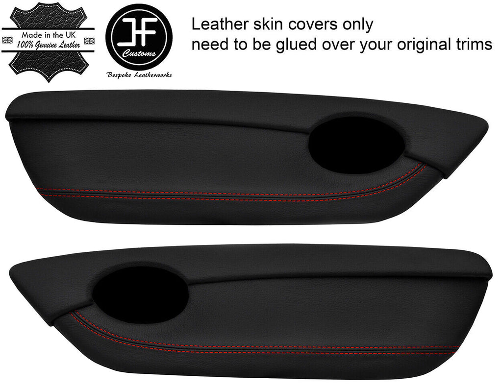 RED STITCH 2X DOOR CARD TRIM LEATHER COVERS FITS MG TF MGTF MK2 00-06 STYLE 2