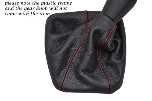 RED STITCHING FITS SKODA YETI 2009-2013+ LEATHER GEAR GAITER ONLY CUSTOM NEW