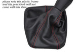 RED STITCHING FITS SKODA YETI 2009-2013+ LEATHER GEAR GAITER ONLY CUSTOM NEW