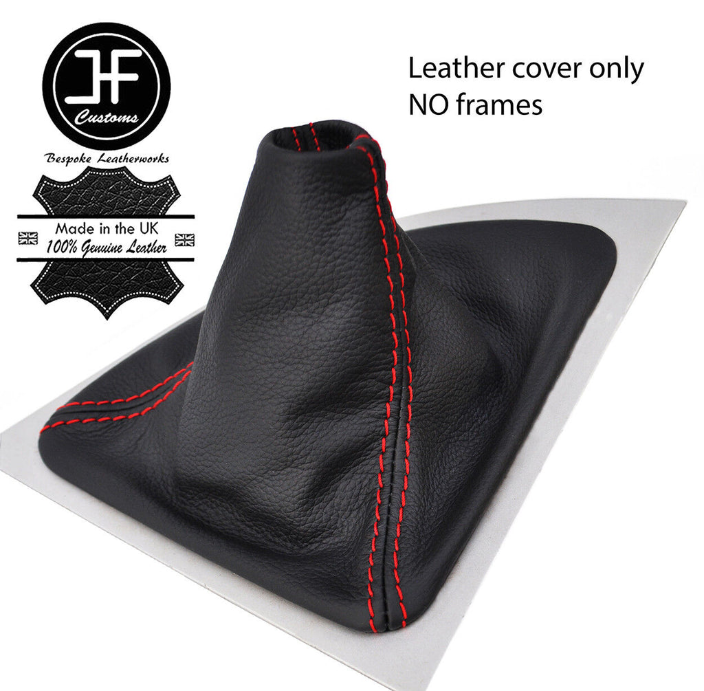 RED STITCH TOP GRAIN LEATHER GEAR GAITER FITS BMW 1 SERIES E81 E82 E87 E88