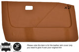 BROWN LEATHER 2X FRONT DOOR CARD COVERS FITS BMW 5 SERIES E28 1981-1987